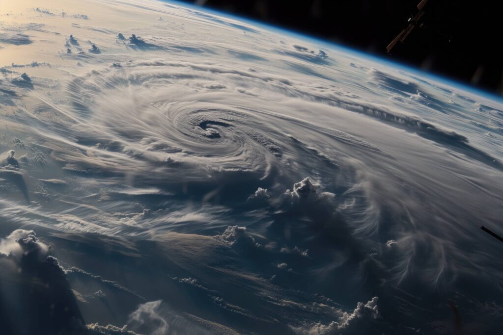 Tornado Hurricane from Space Stock Free