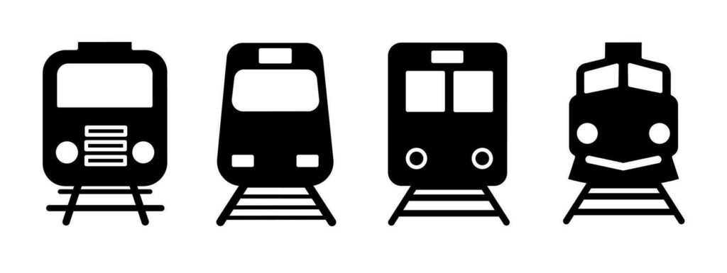 Train icon set. Train black and white illustration. Stock vector. Stock Free and Free SVG