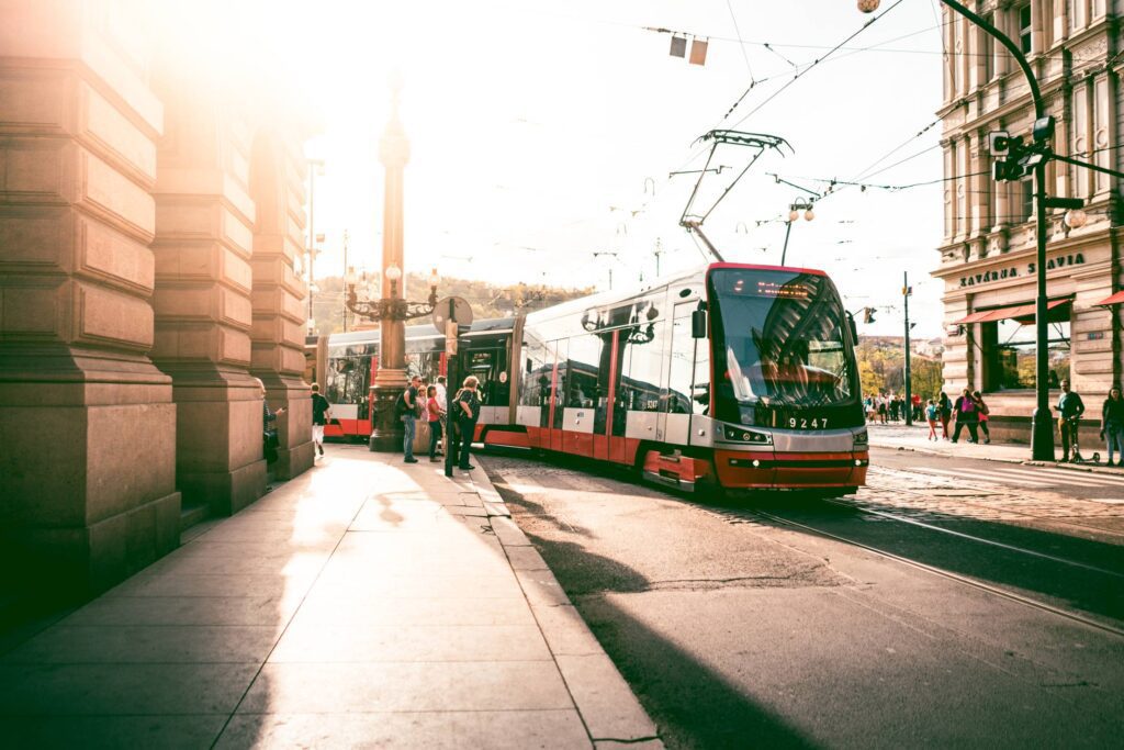 Tram in Prague Streets, Czech Republic Free Photo