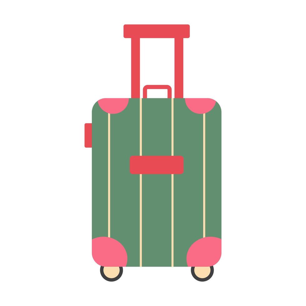 Travel suitcase. Wheeled travel bag. Vacation, tourism and luggage icon. illustration isolated on white background. Stock Free