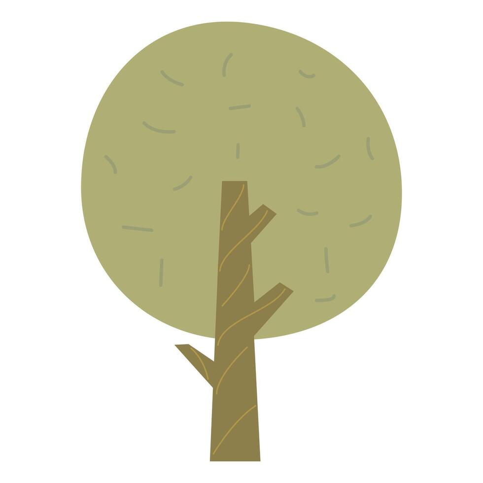 tree flat icon, illustration. colored tree illustration Stock Free