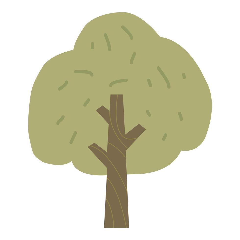 tree icon, illustration, colored tree illustration Stock Free