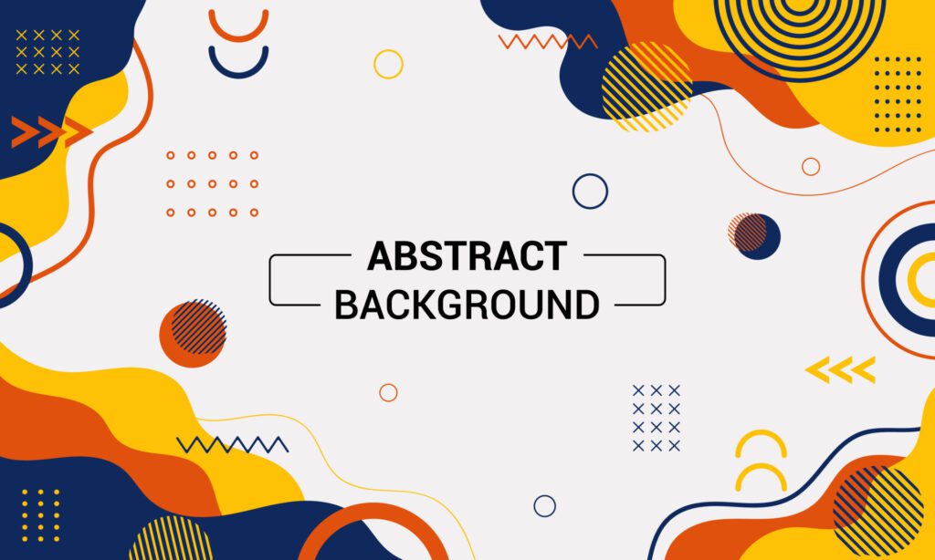 Trendy abstract art geometric background with flat shapes . Vector illustrationwaves and stripes Free Vector