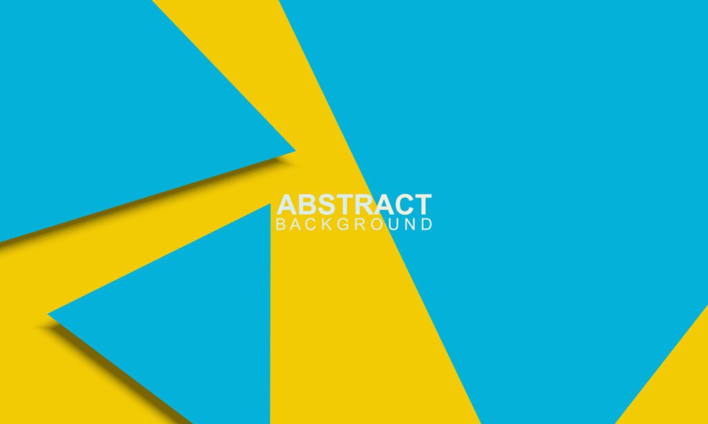 Trendy blue and yellow geometric background. Free Vector