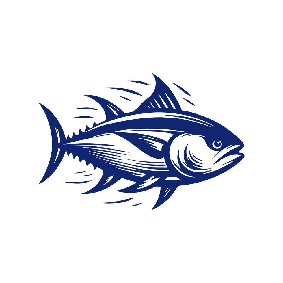 Tuna icon logo. tuna logo design illustration Stock Free