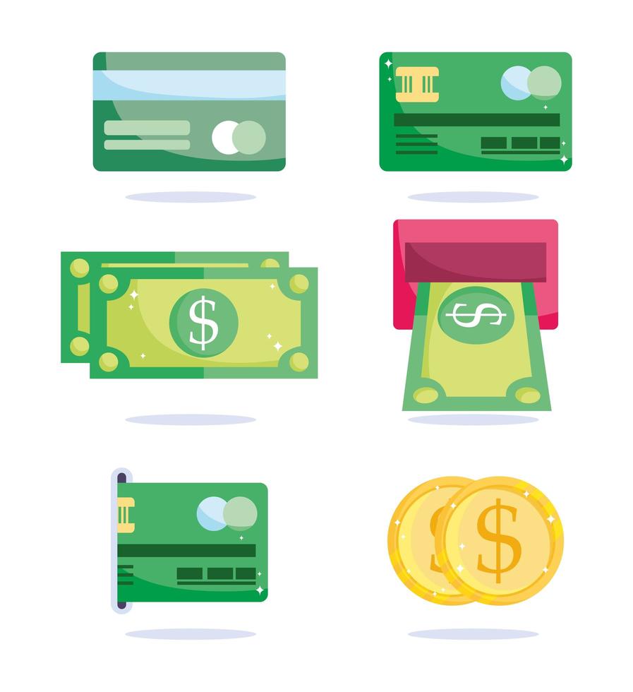 Types of payment icon set Stock Free