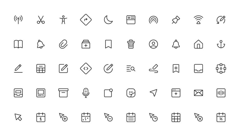 Ui ux icon set, user interface iconset collection. Stock Free