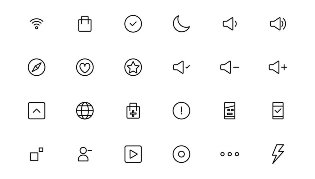 Ui UX icon set, Web and mobile user interface icon set collection.Outline icon. Stock Free