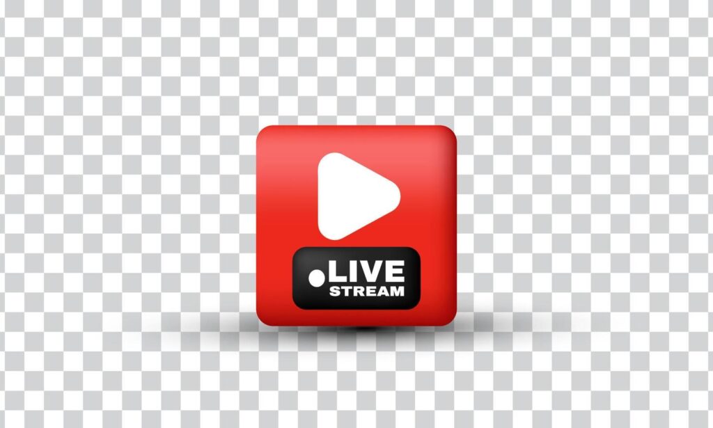 unique 3d media live streaming realistic design icon isolated on Stock Free