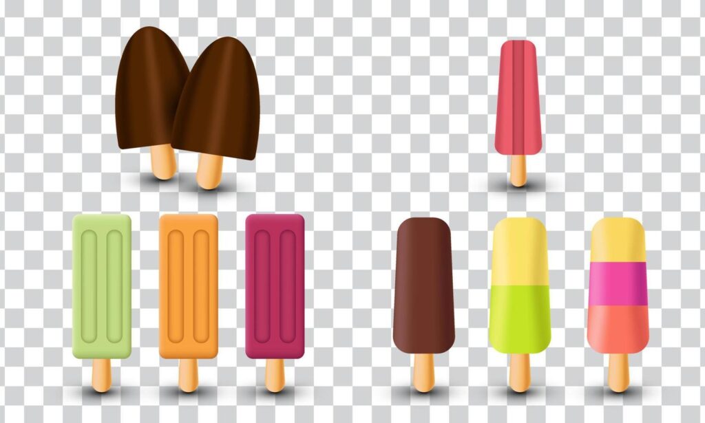 unique 3d set minimalist ice cream object design icon isolated on Stock Free