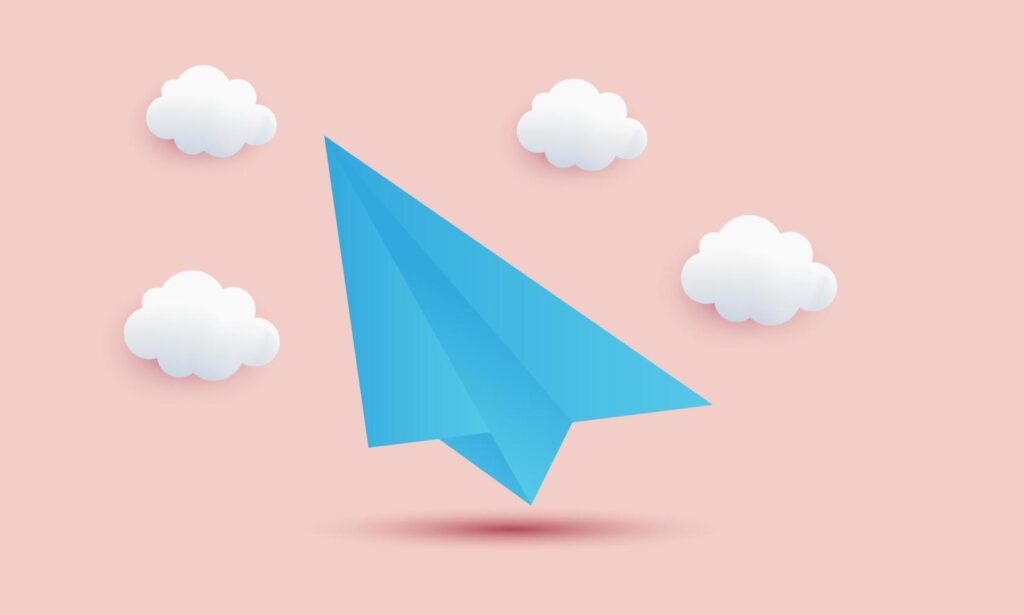 unique realistic blue paper airplane icon 3d design isolated on Stock Free