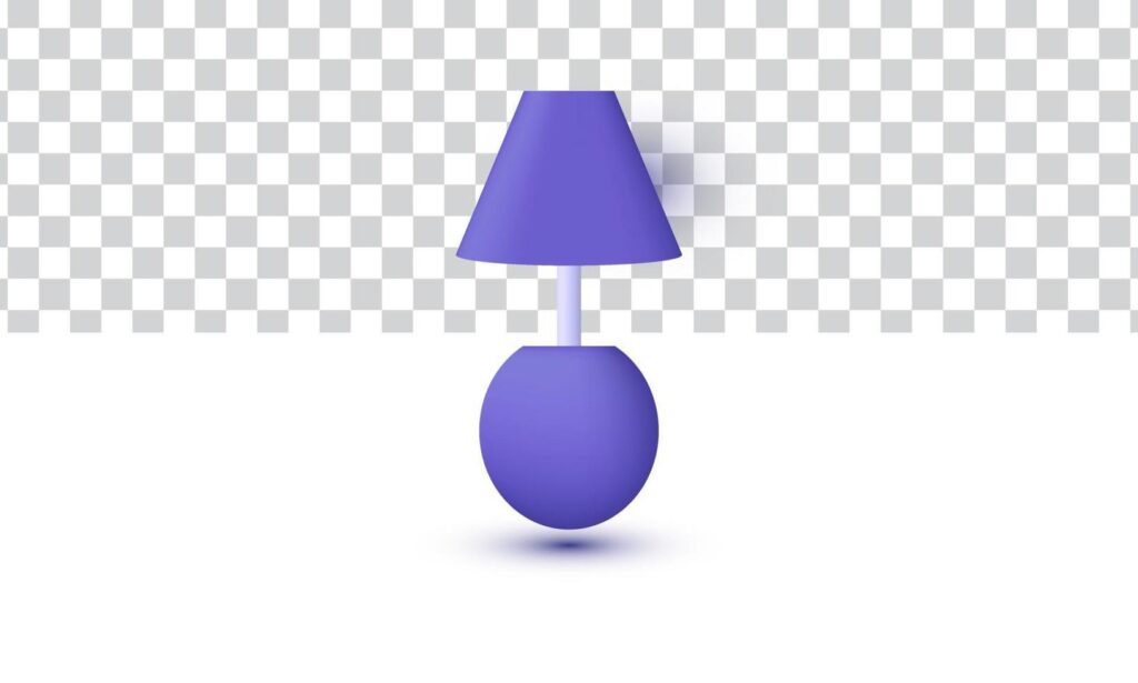 unique realistic small purple table lamp icon 3d design isolated on Stock Free