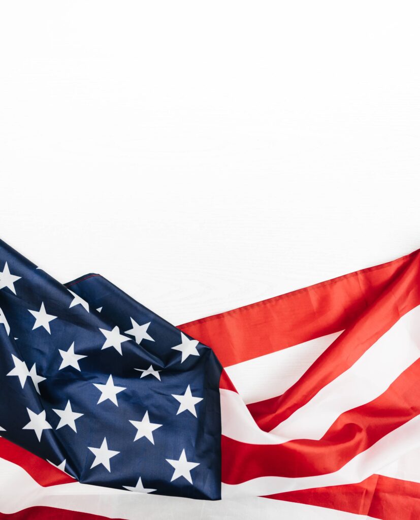 USA Flag on a White Background Free Photo