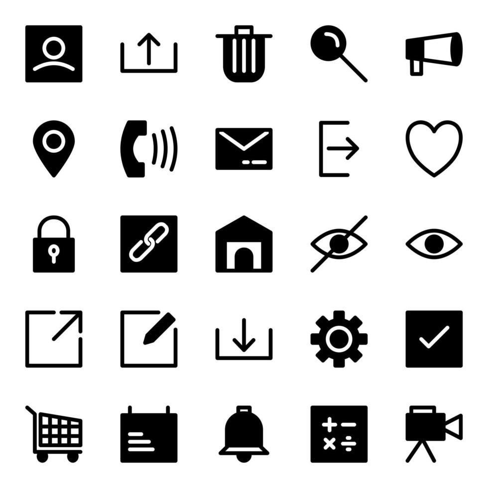 User Interface Icon Pack with Flat Style Stock Free