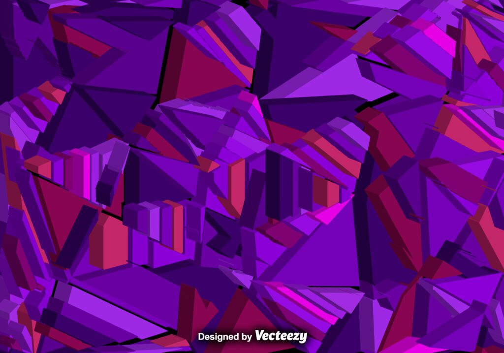 Vector Abstract Background With 3d Purple Polygons Free Vector and Free SVG