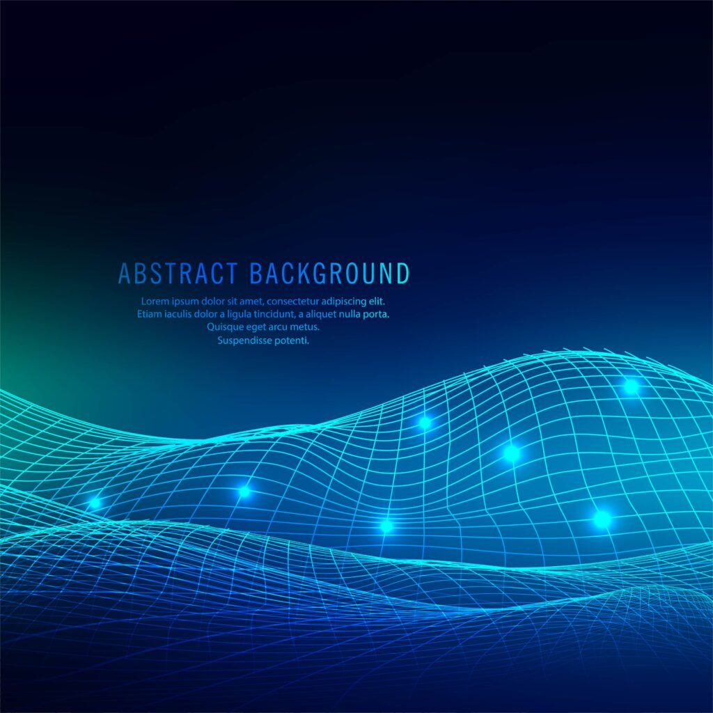 Abstract bright blue technology wave background Free Vector