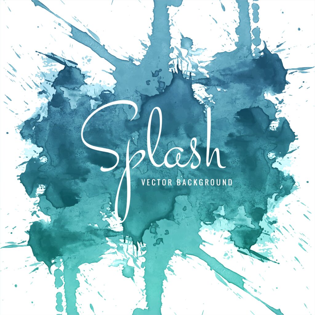 abstract hand drawn blue watercolor splash background Free Vector