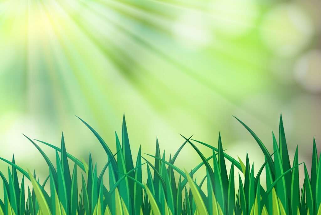 Background scene with green grass Free Vector