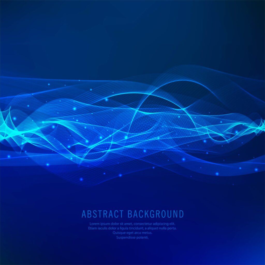 Beautiful shiny blue wave background Free Vector