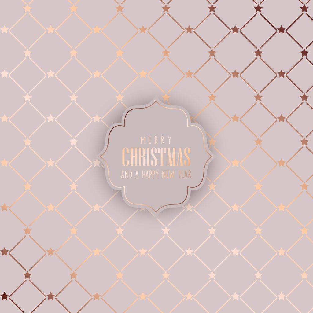 Christmas background in rose gold Free Vector