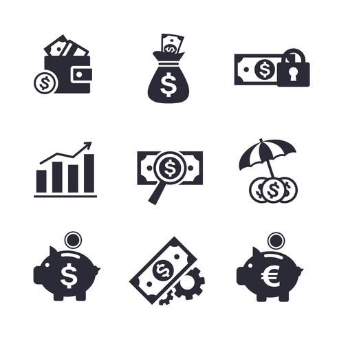 Finance and Banking icons set Stock Free