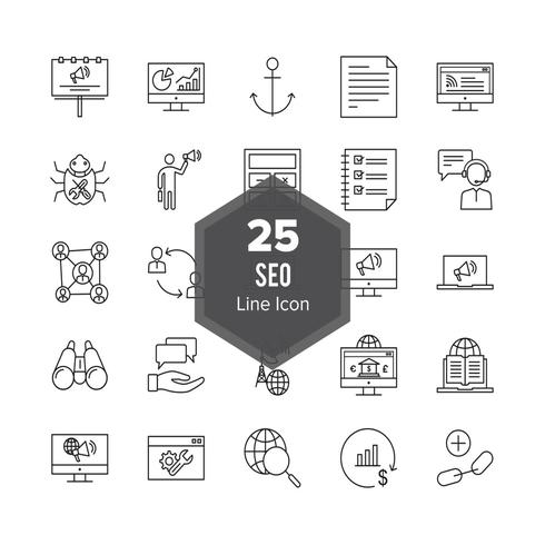 SEO Search Engine Optimization Line 25 Icon Set Stock Free