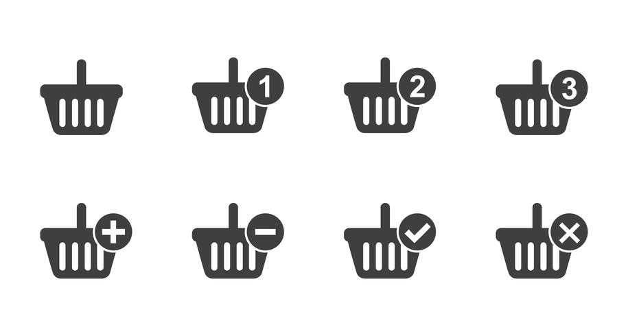 Shopping basket icon set Stock Free