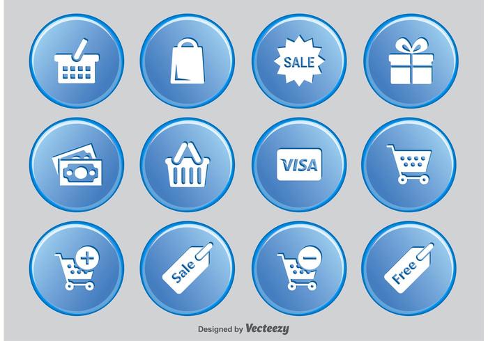 Shopping Button Icon Set Stock Free and Free SVG