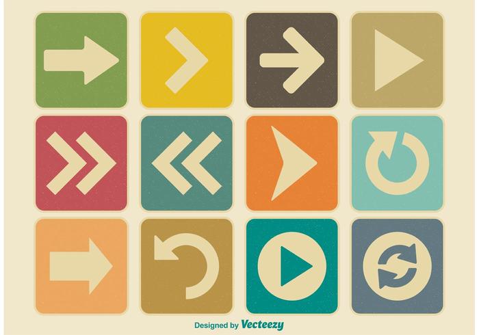 Vintage Arrow Icon Set Stock Free and Free SVG