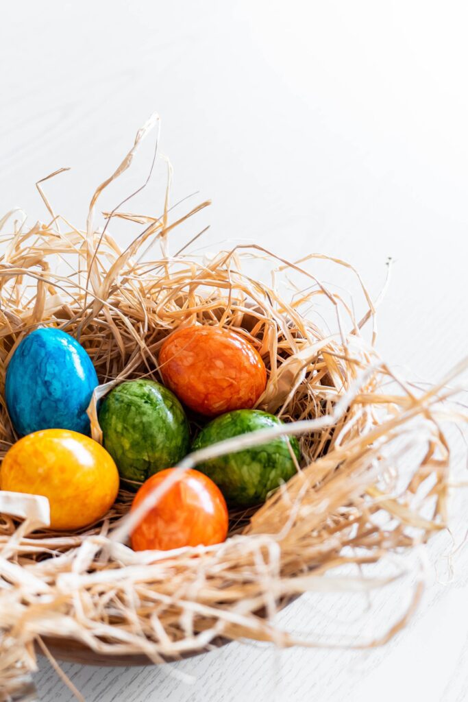 Vertical Colored Easter Eggs Free Photo