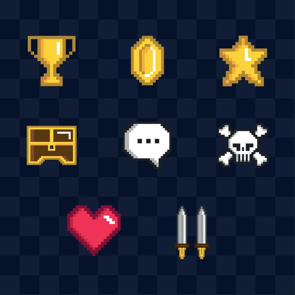 videogame icon set Stock Free