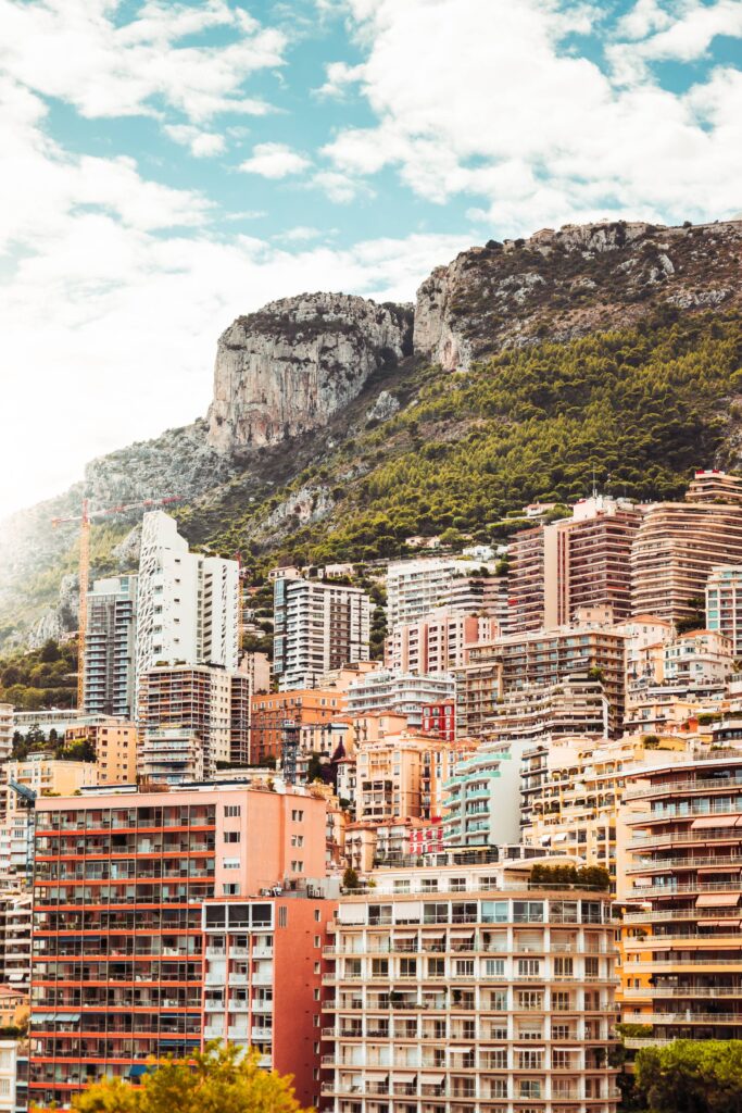 View at The Colourful Houses Located on The Hill in Monaco Free Photo