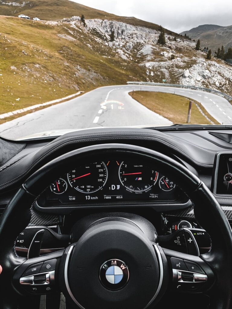 View from a Sport Car Cockpit on the Beautiful Nockalm Road Free Photo