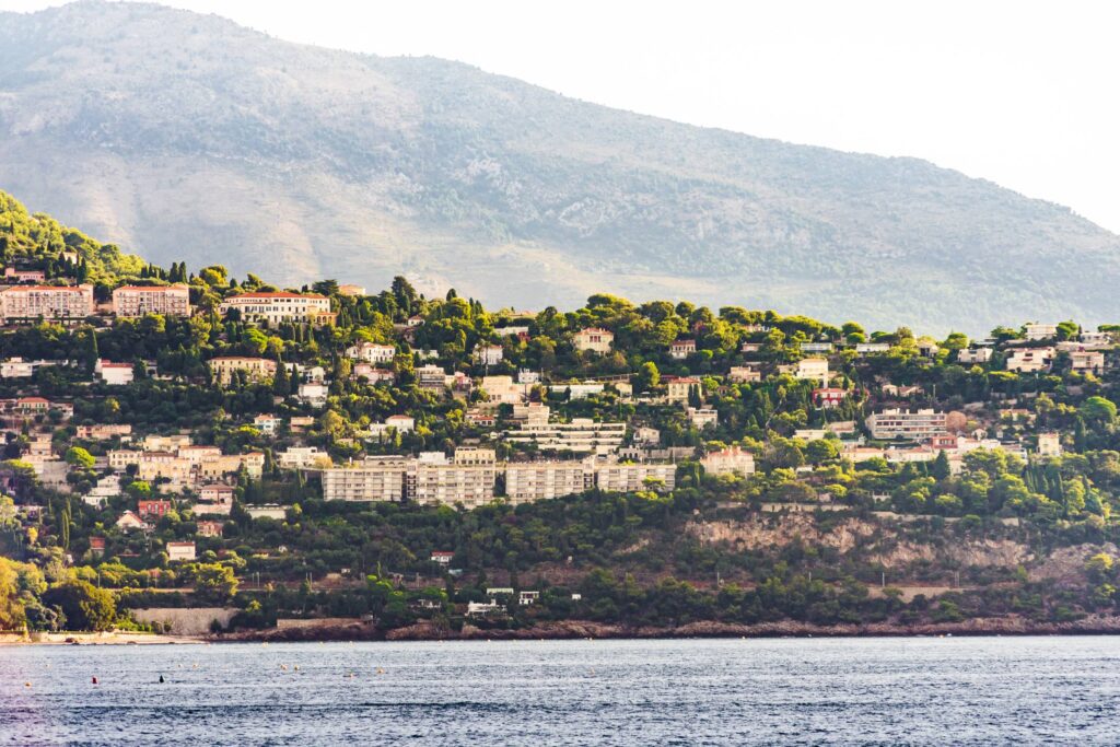 View of Houses Built on Steep Hillside, Monaco Free Photo