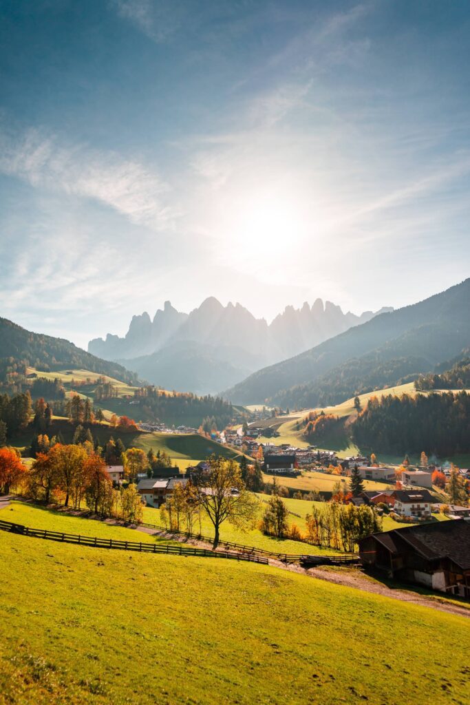 View of Ranui Village, Dolomites Italy Free Photo