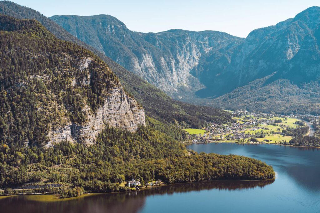 View of the Lake and Mountains Around Hallstatt Free Photo