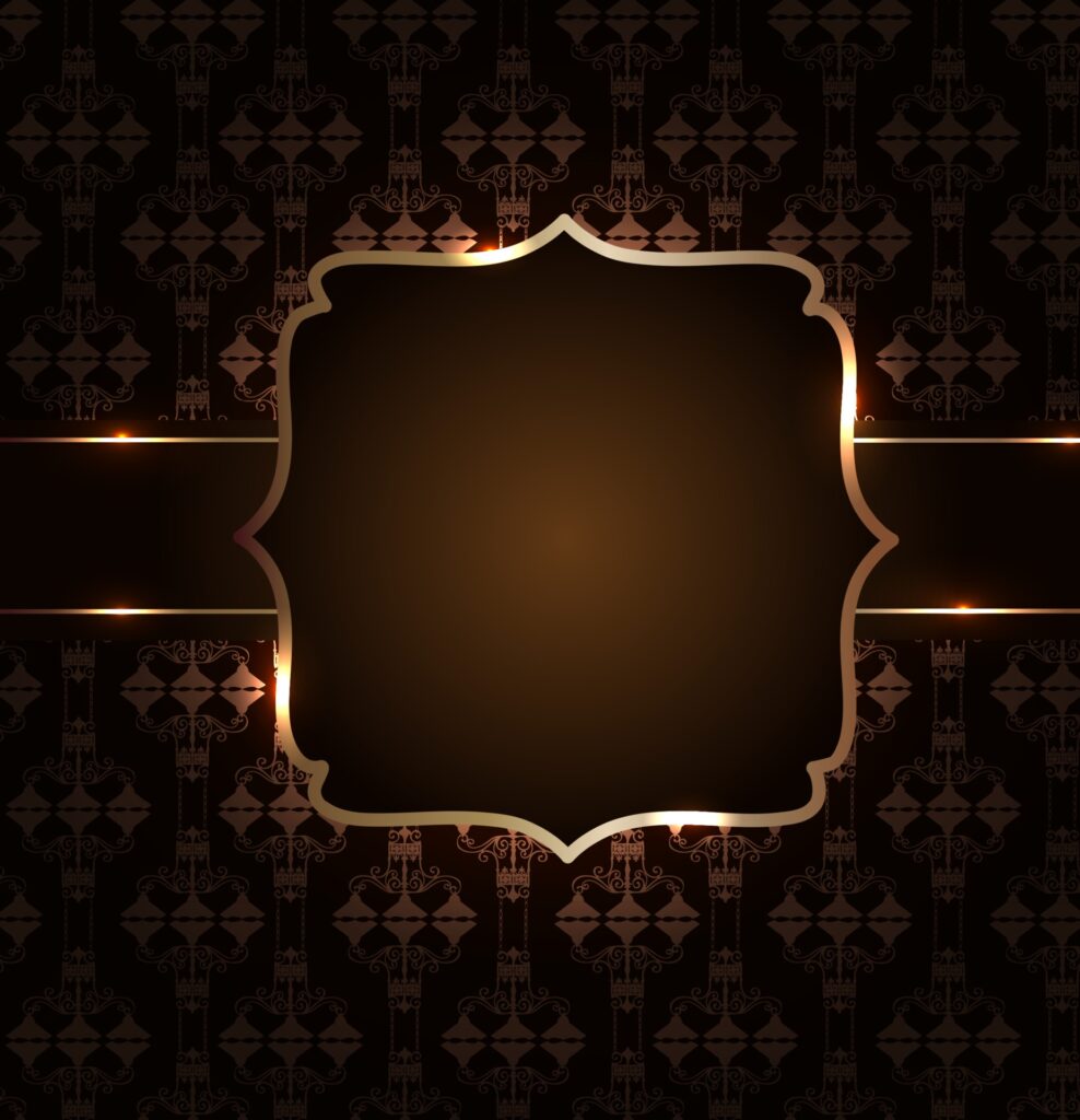 Vintage background with golden frame vector illustration Free Vector