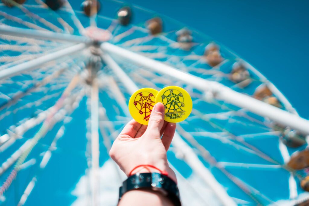 Vintage Entry Chips to Ferris Wheel Free Photo