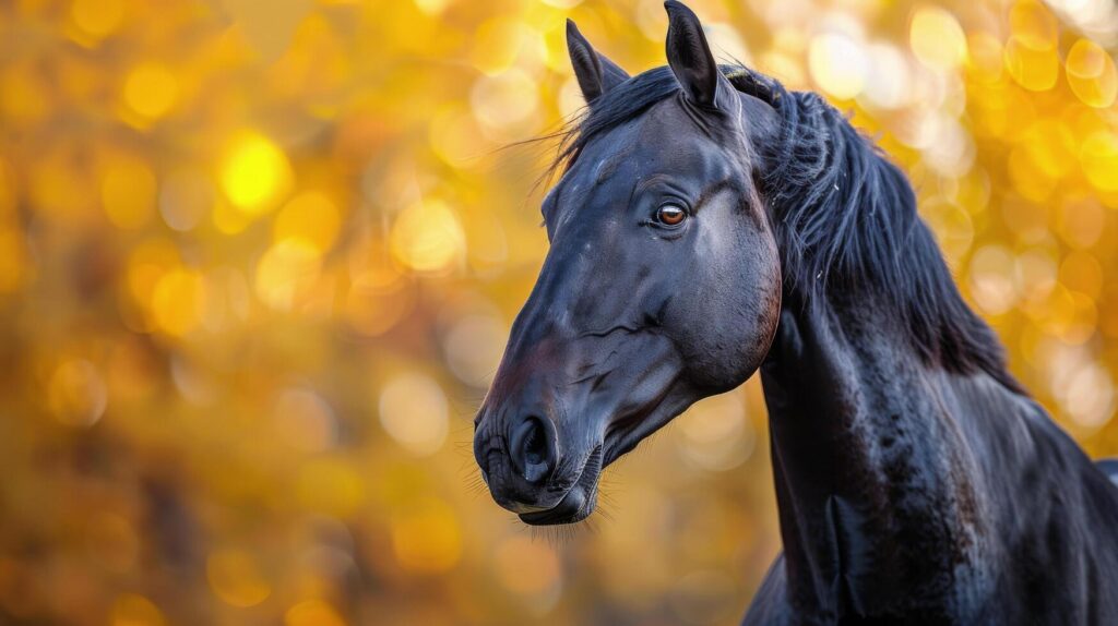 vivid farm horse background with copy space Stock Free