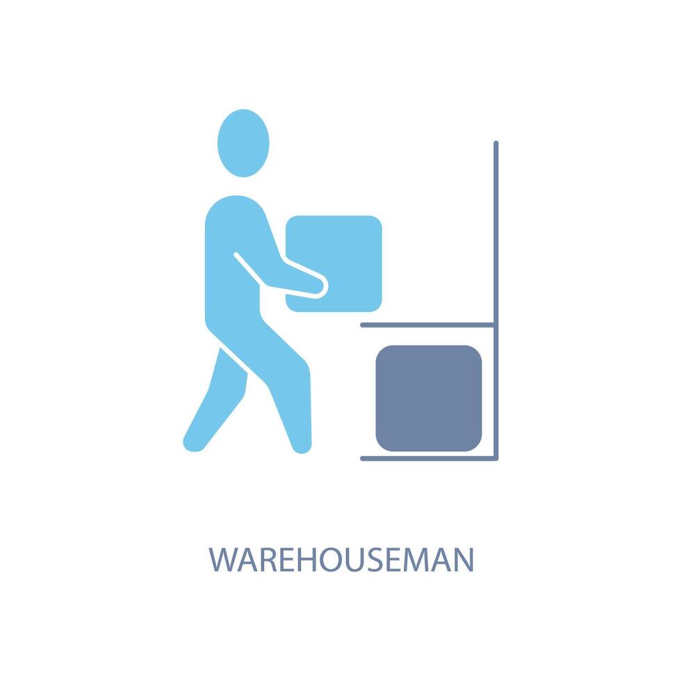 warehouseman concept line icon. Simple element illustration. warehouseman concept outline symbol design. Stock Free