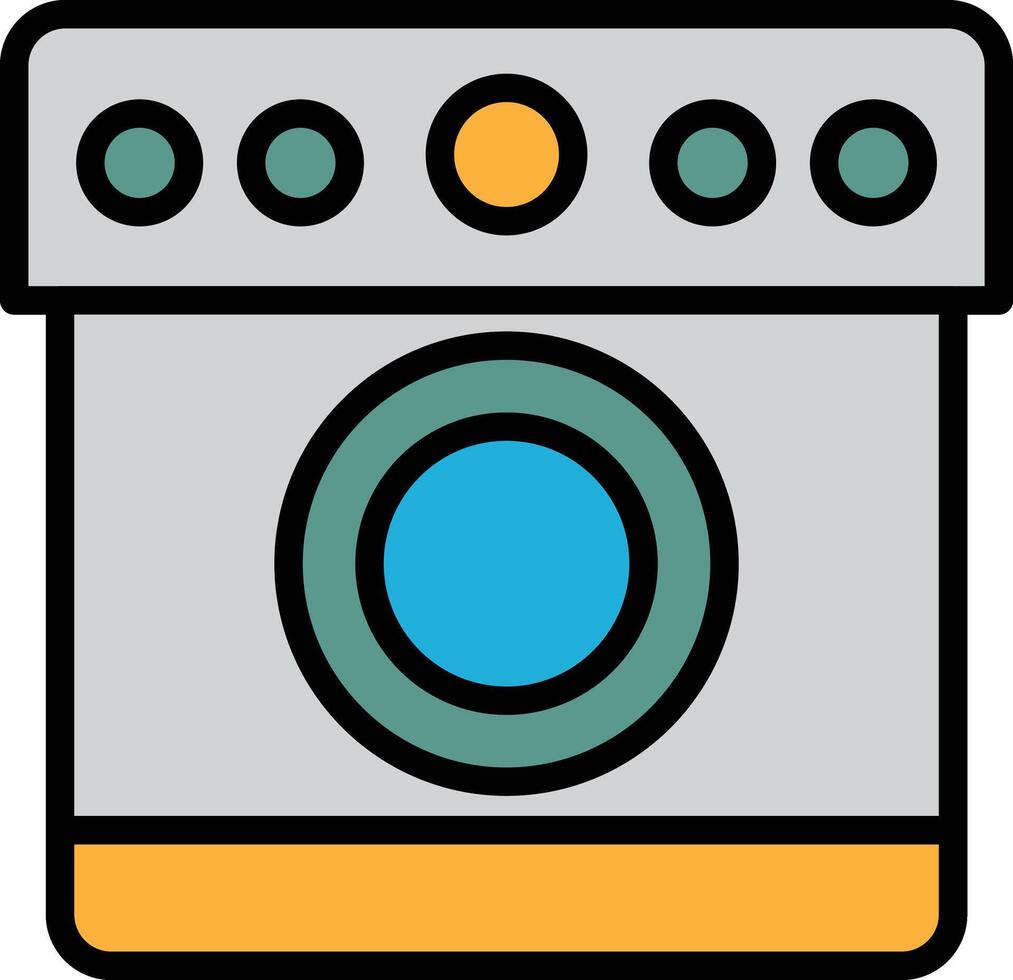 Washing machine and dryer icon illustration in line style Stock Free