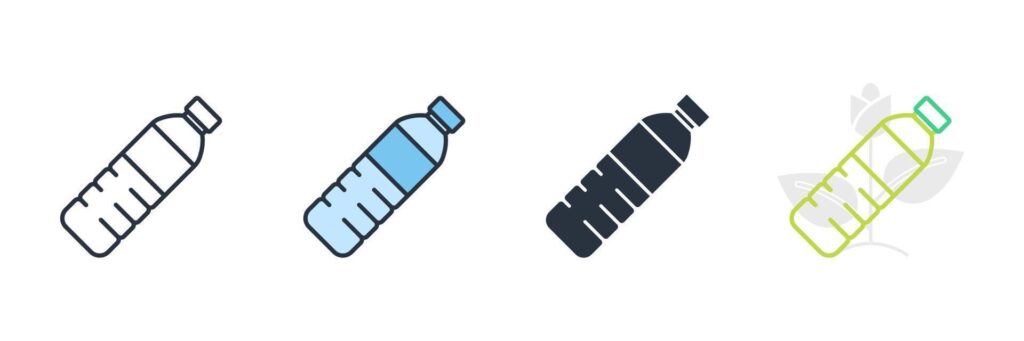 Water Bottle icon logo vector illustration. Plastic bottle symbol template for graphic and web design collection Stock Free