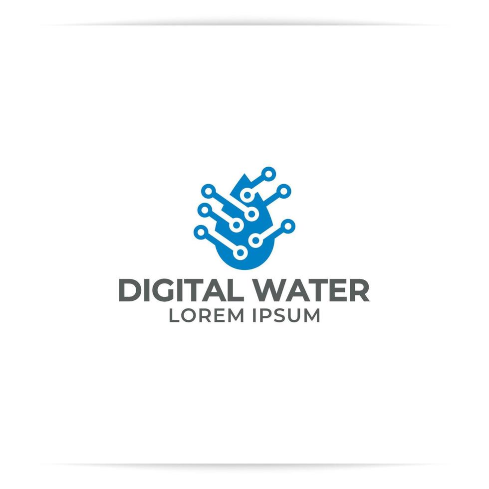 water digital technology logo design vector Stock Free