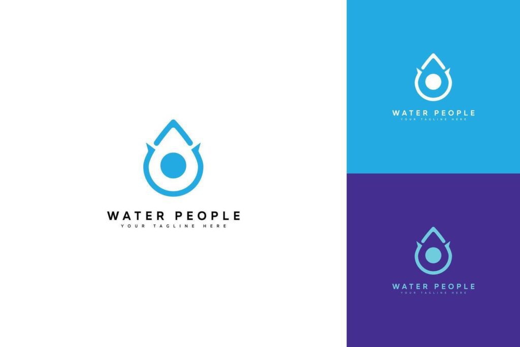 water people icon logo template design Stock Free