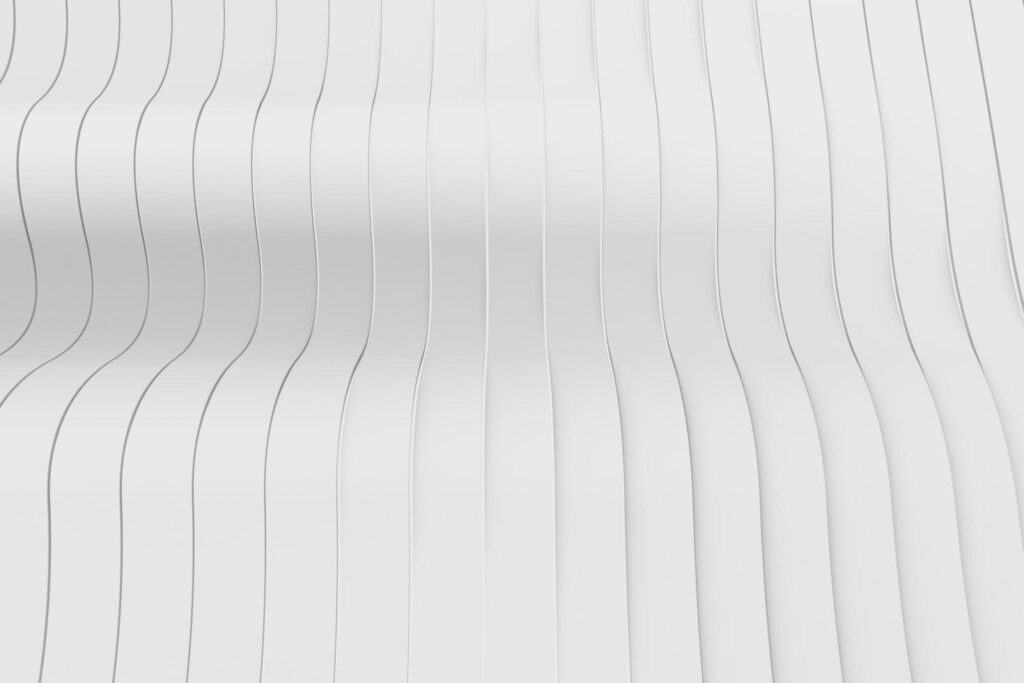 Wavy white band abstract surface 3d rendering. Minimalist background visualization for web, landing, flyer, card, fabric print, and business presentation Stock Free