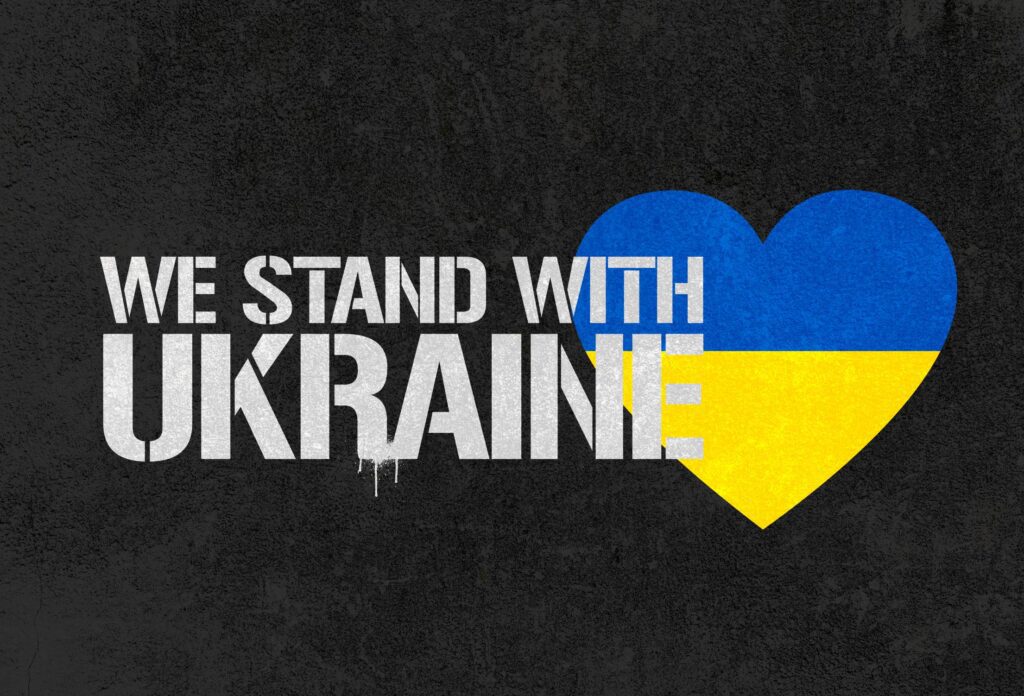 We Stand with Ukraine Spray Painted Free Photo