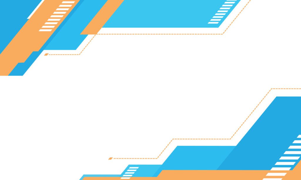 White background with light blue and orange in geometric design. Free Vector