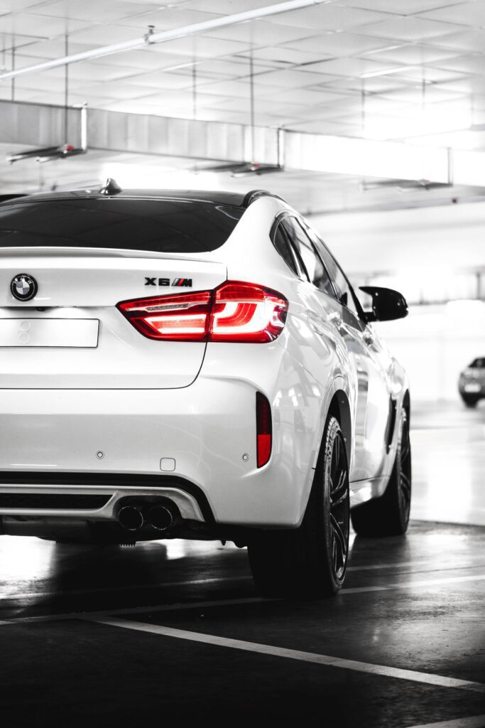 White BMW X6M Rear View Free Photo