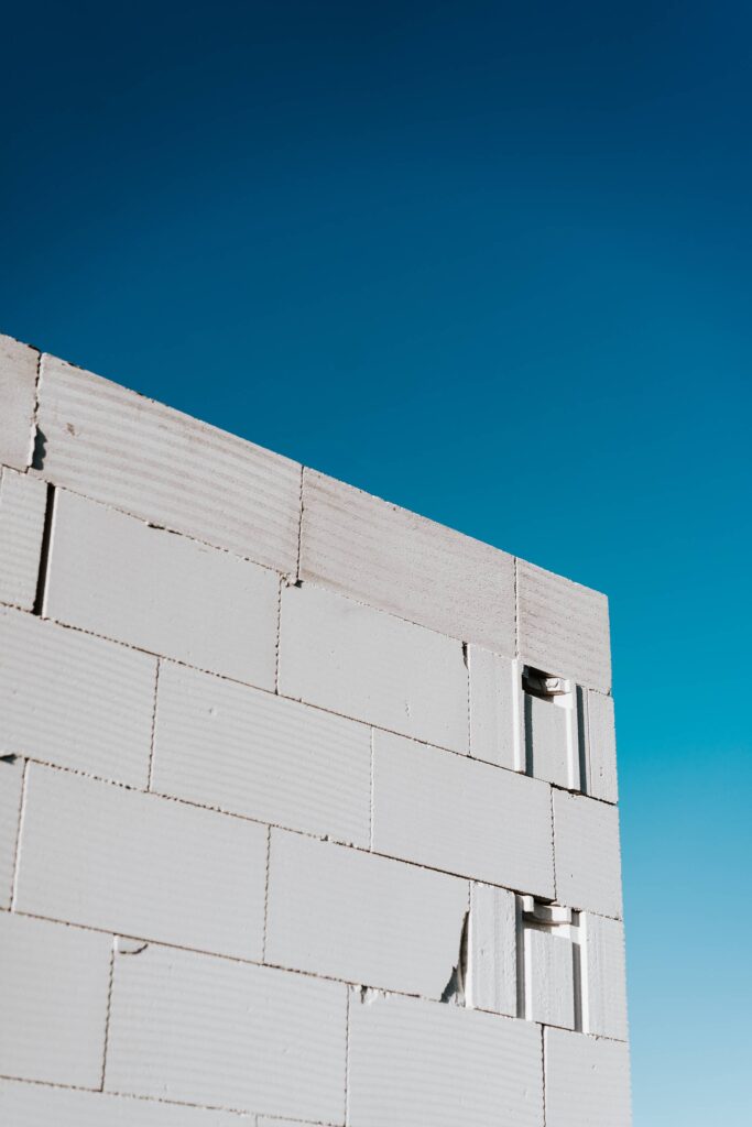 White Brick Wall Construction Free Photo