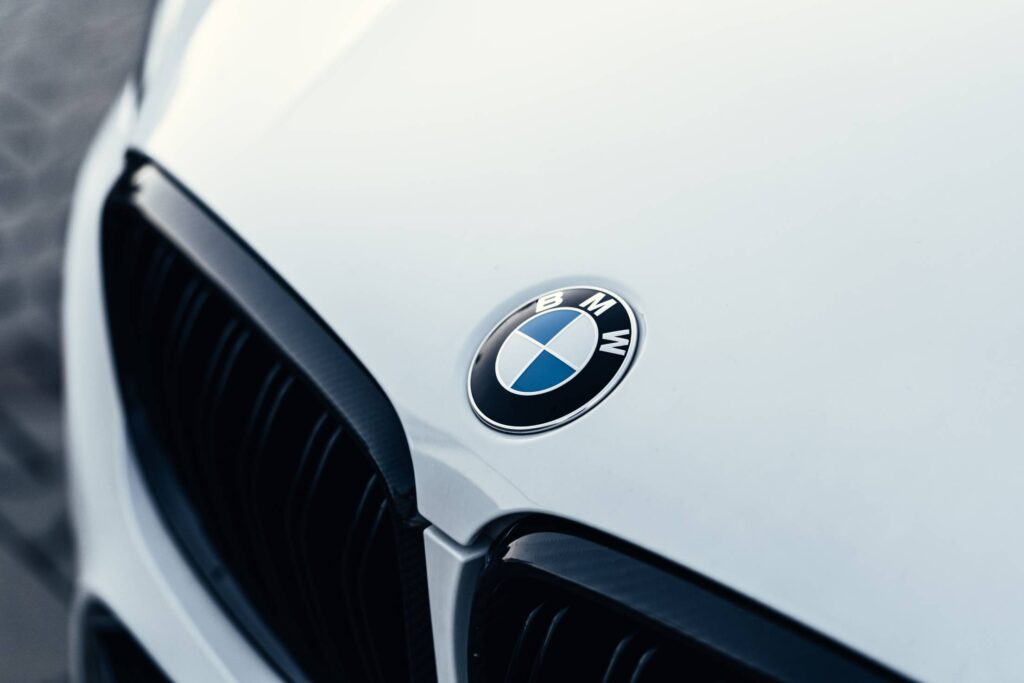 White Car Front Mask with BMW Logo Free Photo